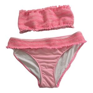 Vineyard Vines Smocked Bikini Set Washed Neon Pink Size L